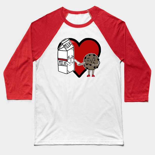 Milk and Cookie Love Baseball T-Shirt by BlakCircleGirl